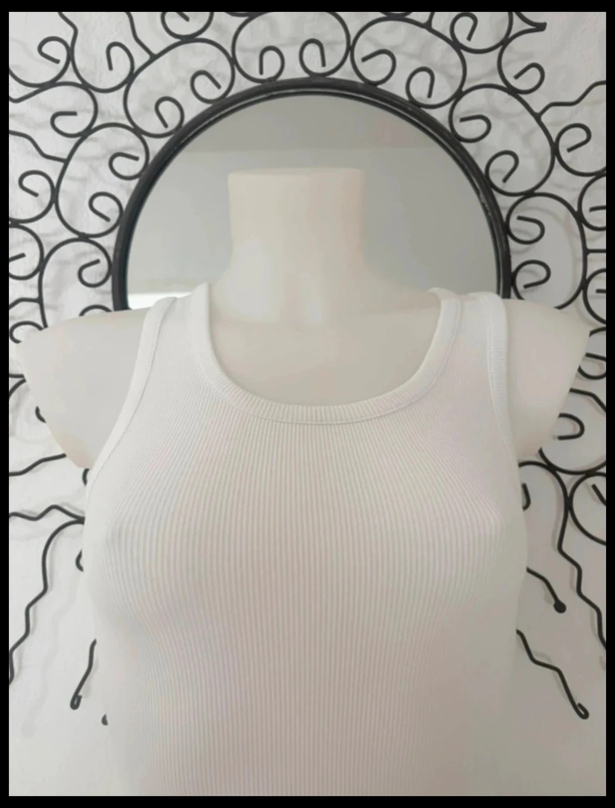 Sleeveless White Fitted Short Ribbed Knit Dress - H&M Size XXS (32) – photo 2